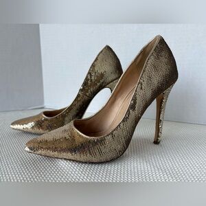 Olivia Jaymes size 8 gold sequins high heels pumps